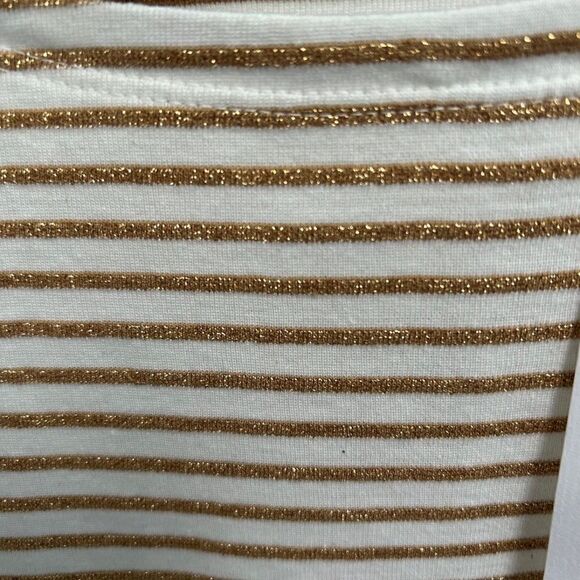 Vineyard Vines Gold And White Striped Simple Boatneck Shirt - Picture 2 of 5